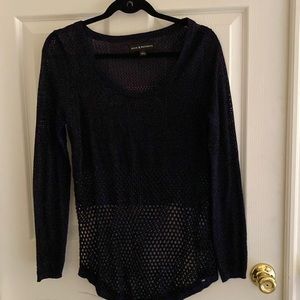 Dark blue sparkly, long sleeve, shirt, size medium